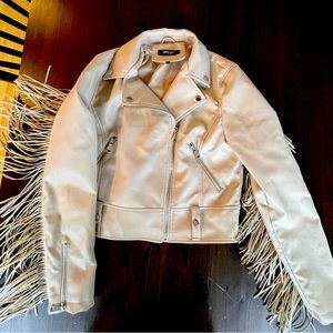 Festival Pleather Jacket With Fringes